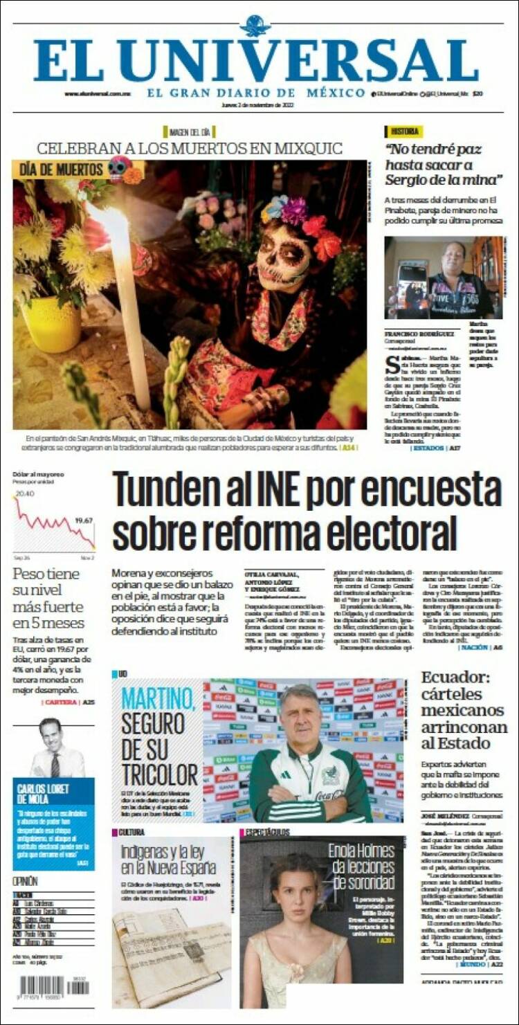 Portada de El Universal (Mexico)