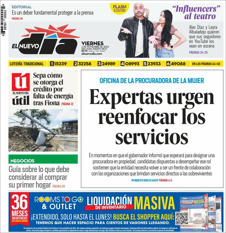 Portada de El Nuevo Día (Puerto Rico)