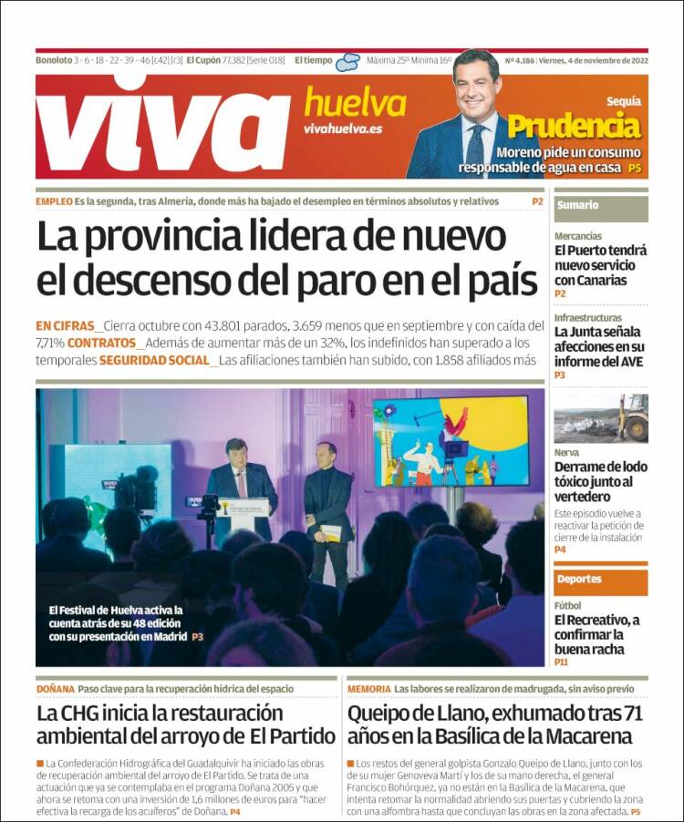 Portada de Viva Huelva (España)