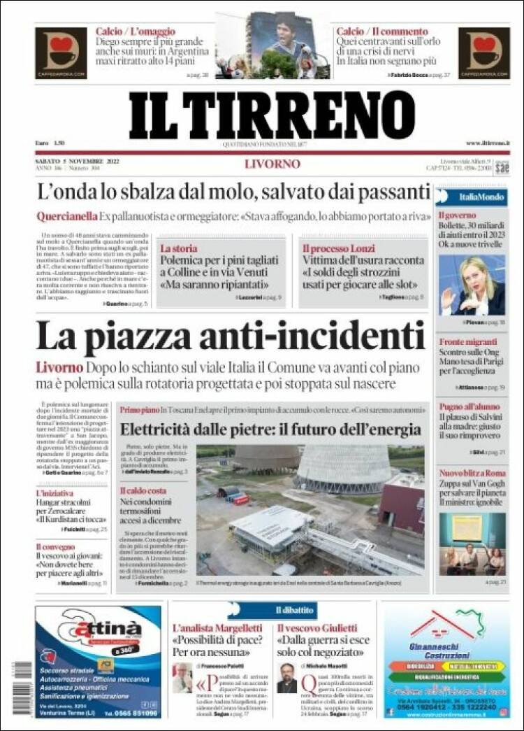 Portada de Il Tirreno (Italy)