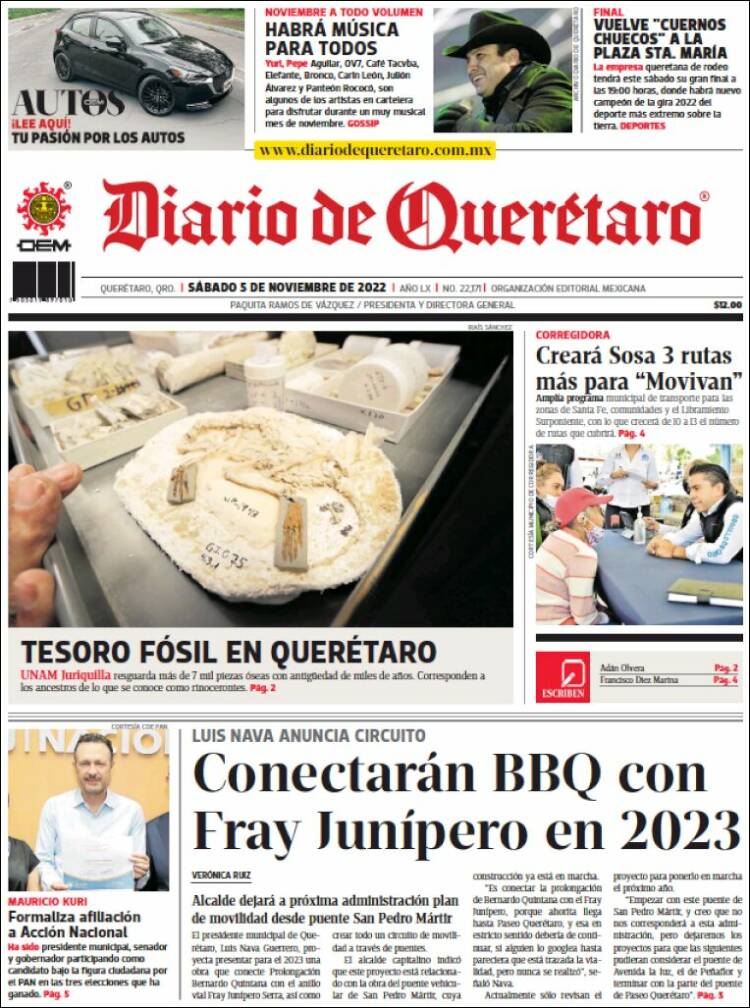 Portada de Diario de Querétaro (México)