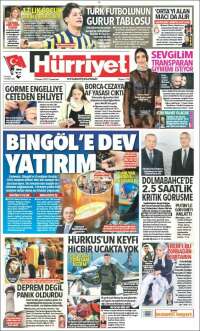 Portada de Hürriyet (Turquía)