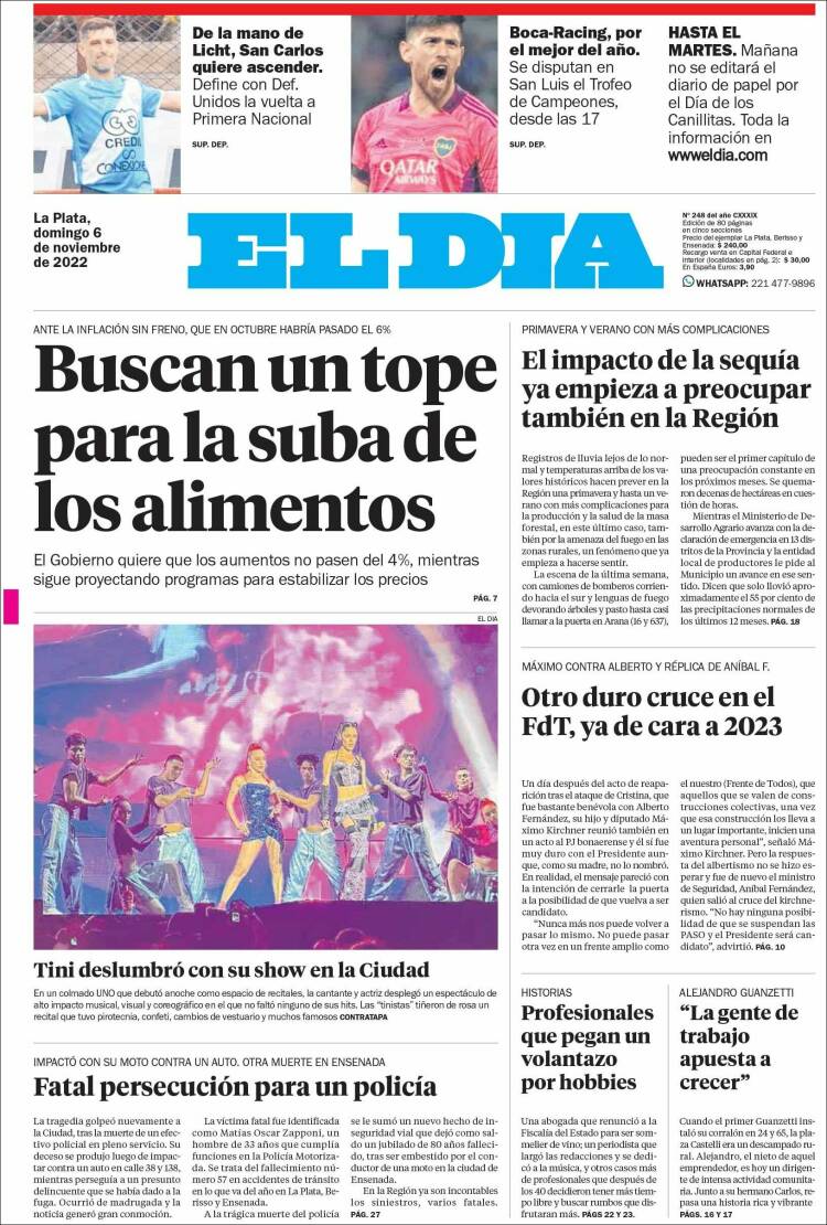 Portada de El Día de la Plata (Argentina)