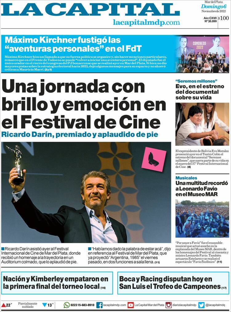 Portada de Diario La Capital - Mar del Plata (Argentina)