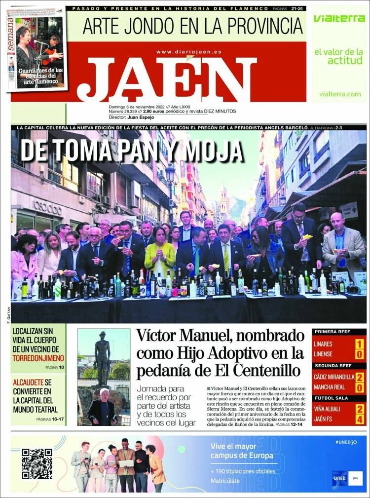 Portada de Diario Jaén (España)