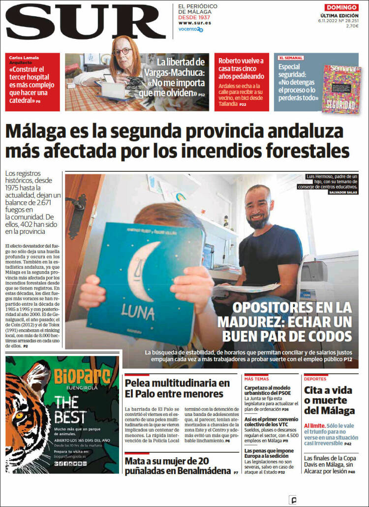 Portada de Diario el Sur (España)