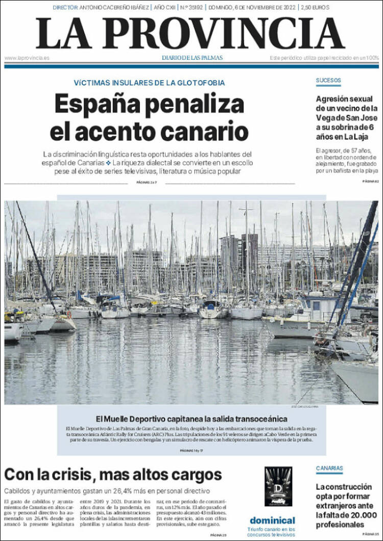 Portada de La Provincia (España)