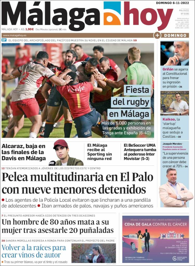 Portada de Málaga Hoy (España)