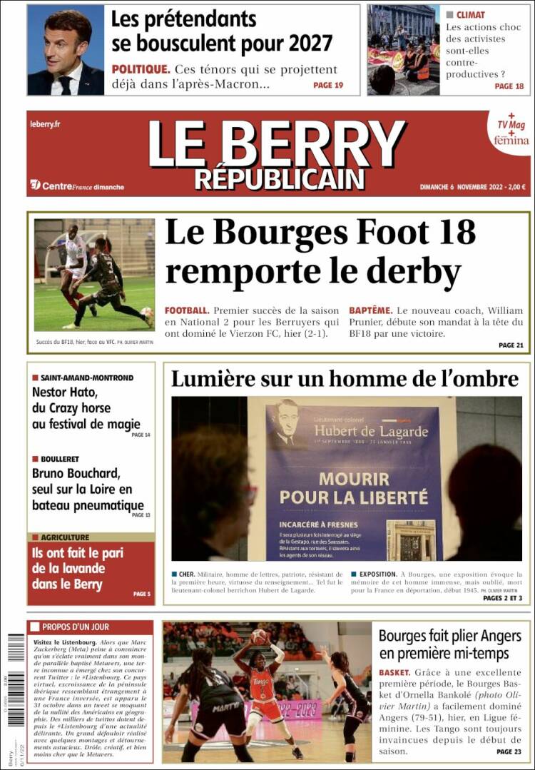 Portada de Berry Republicain (Francia)