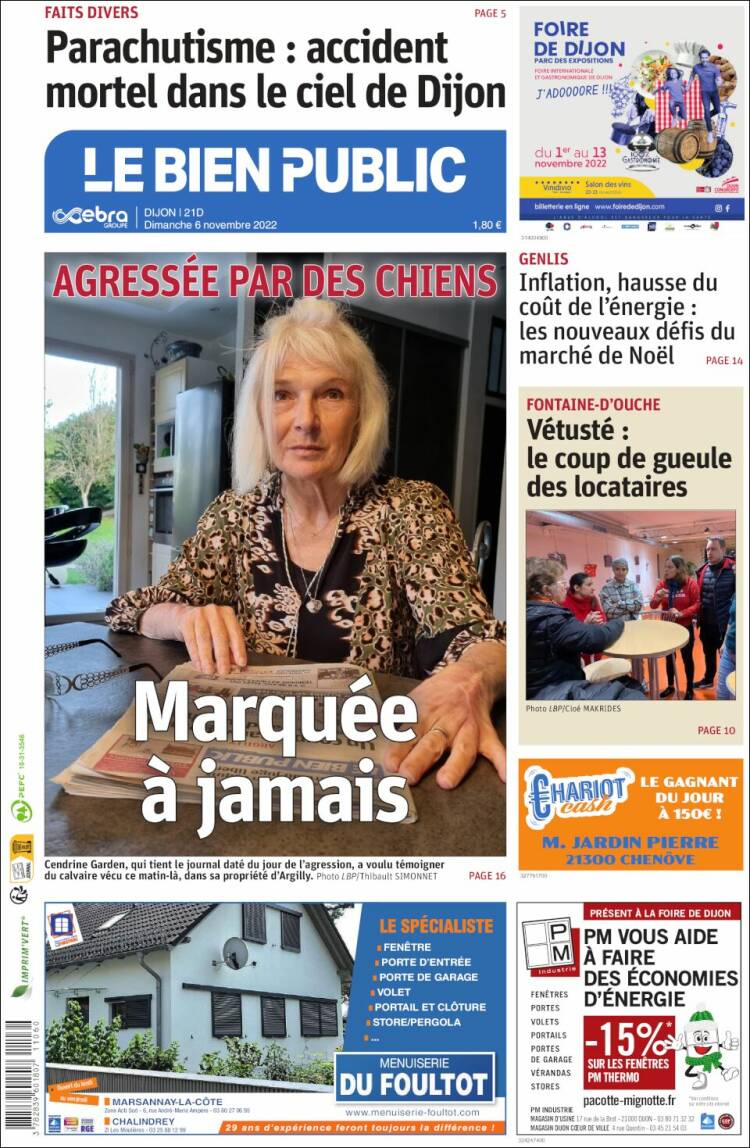 Portada de Le Bien Public (Francia)