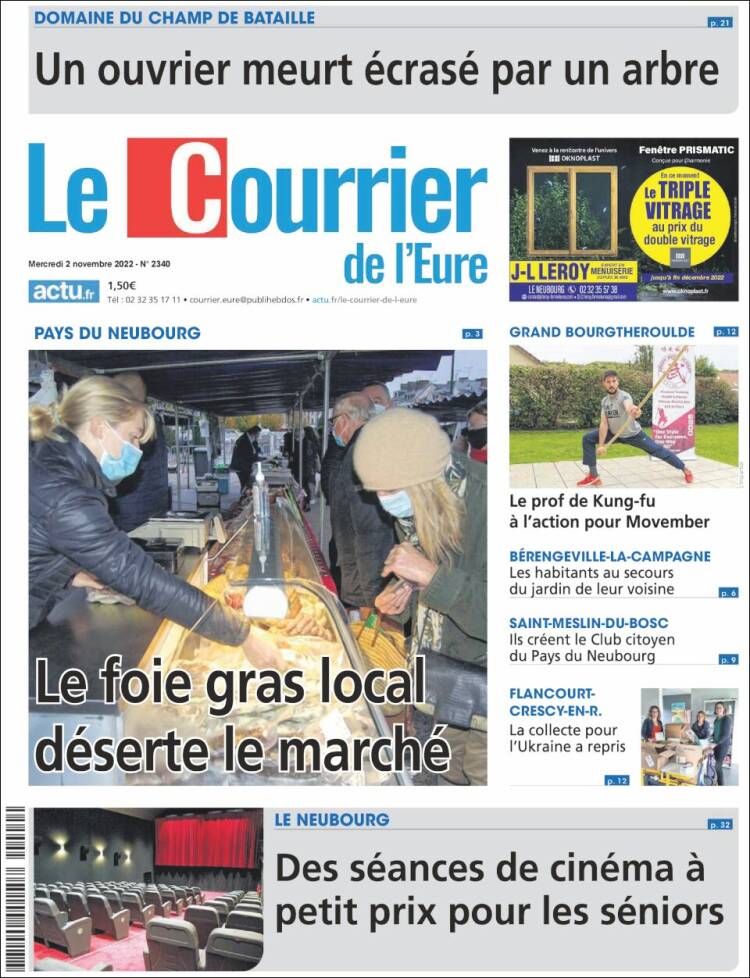 Portada de Le Courrier de l'Ouest (Francia)