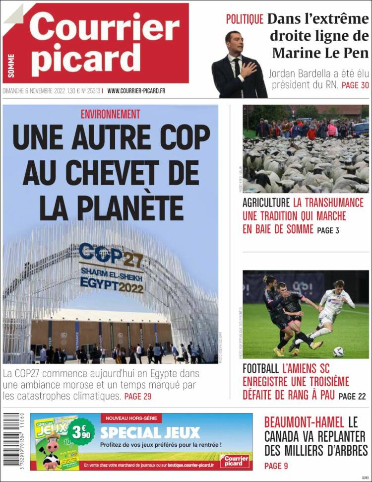 Portada de Courrier Picard (Francia)