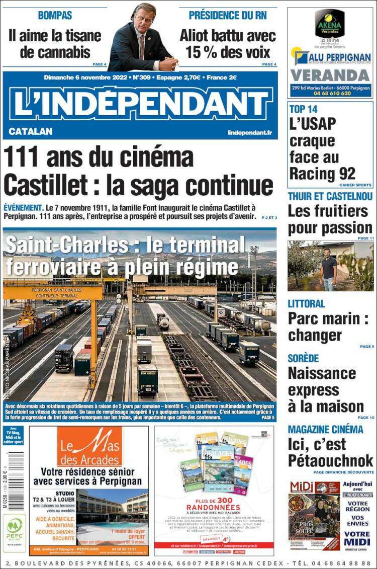 Portada de Le Indépendant (Francia)