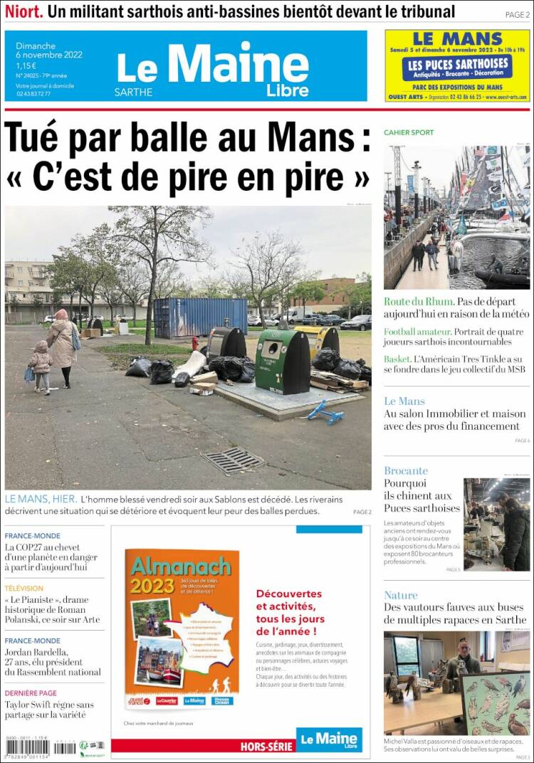 Portada de Le Maine Libre (Francia)