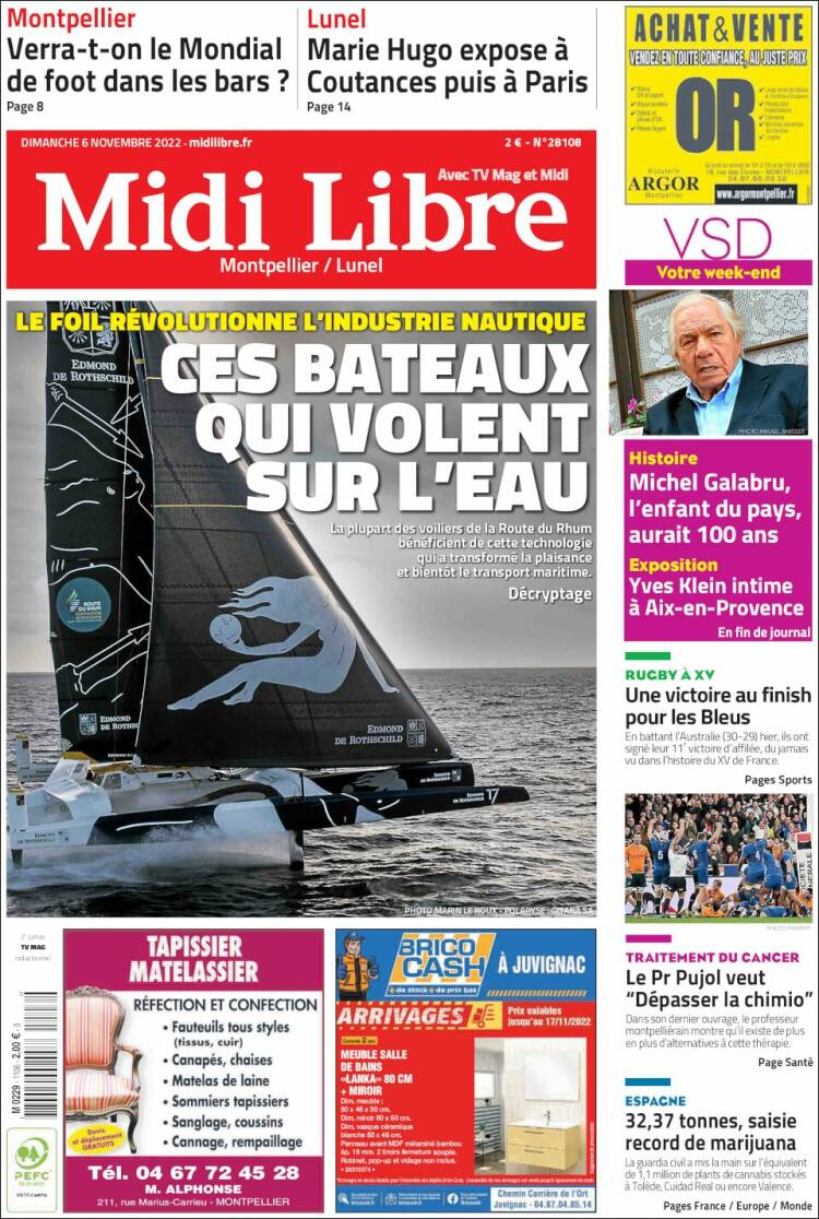 Portada de Midi Libre (Francia)