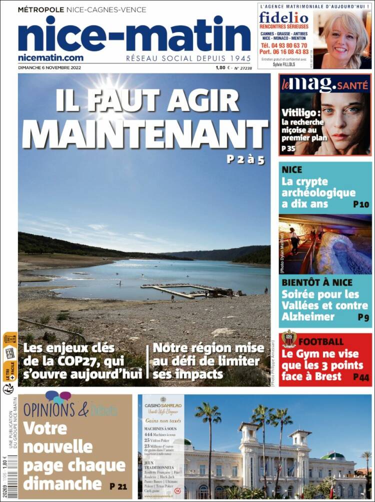 Portada de Nice-Matin (Francia)