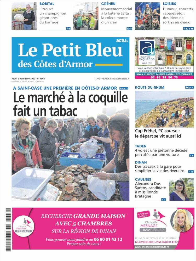 Portada de Le Petit Bleu (Francia)