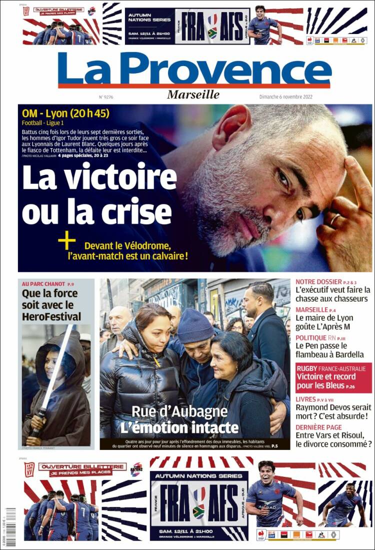 Portada de La Provence (Francia)