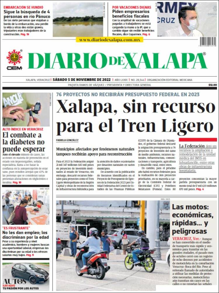 Portada de Diario de Xalapa (Mexico)