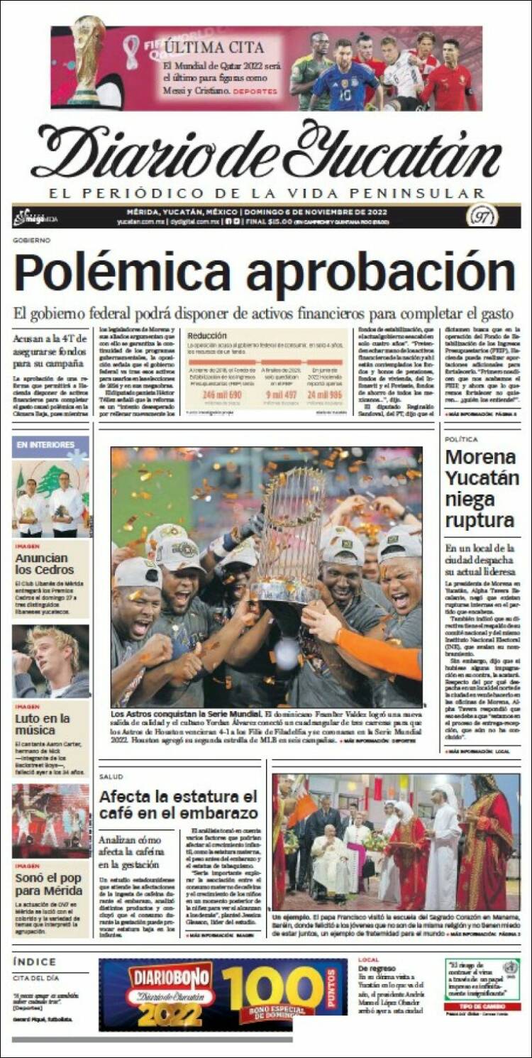 Portada de Diario de Yucatán (Mexico)