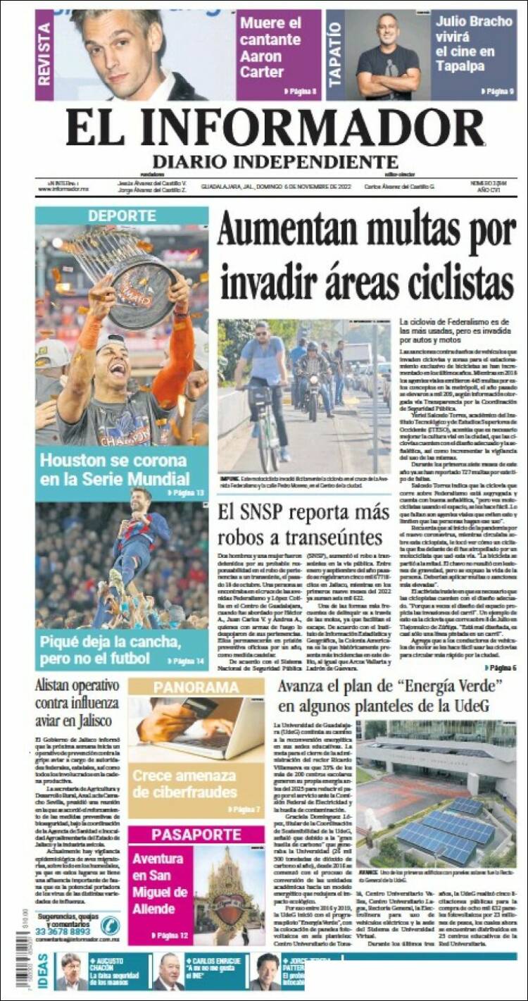 Portada de El Informador (Mexique)