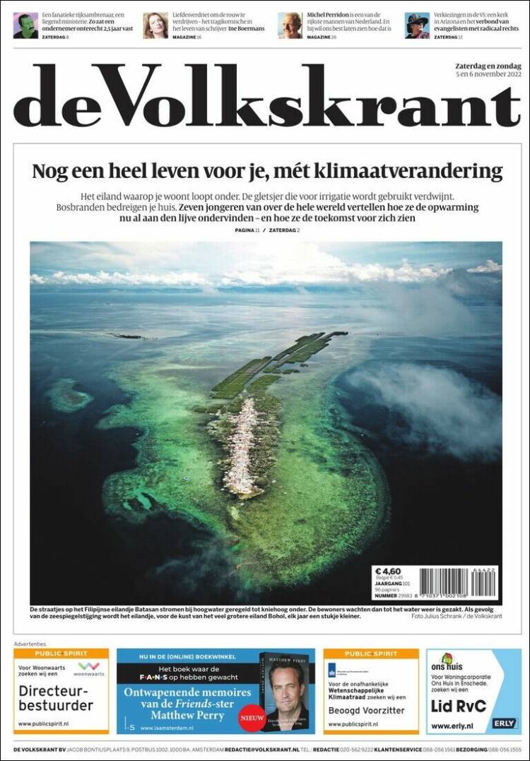 Portada de De Volkskrant (Pays-Bas)