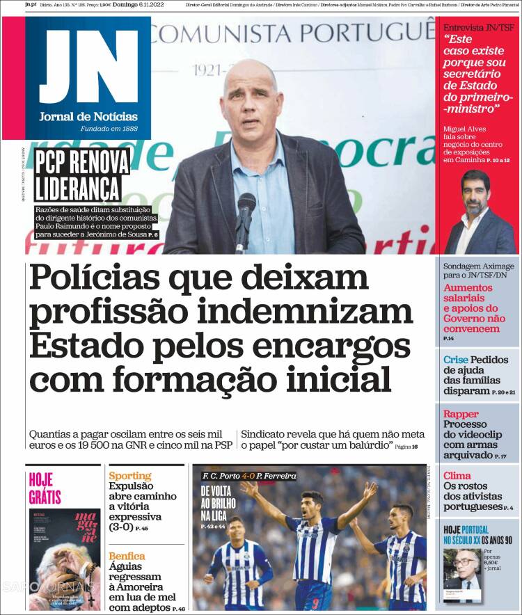Portada de Jornal de Notícias (Portugal)