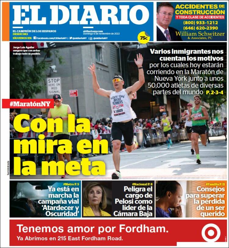 Portada de El Diario NY (USA)