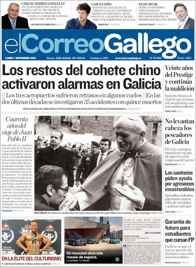 Portada de El Correo Gallego (Espagne)