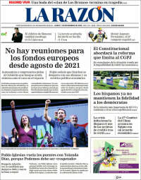 Portada de La Razón (España)