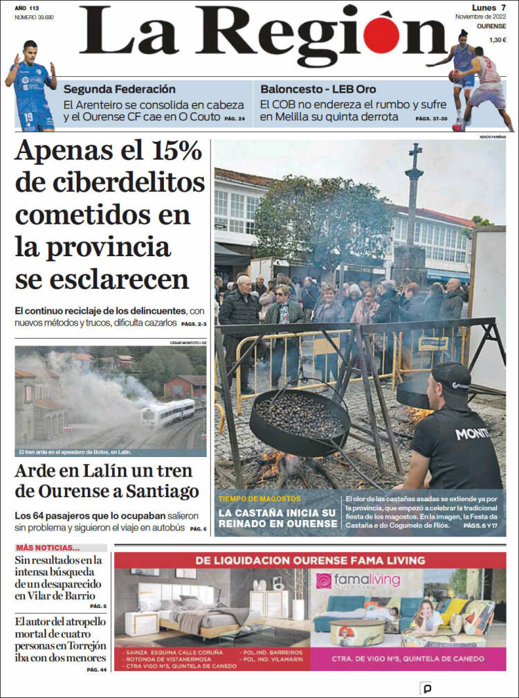 Portada de La Región de Ourense (Espagne)