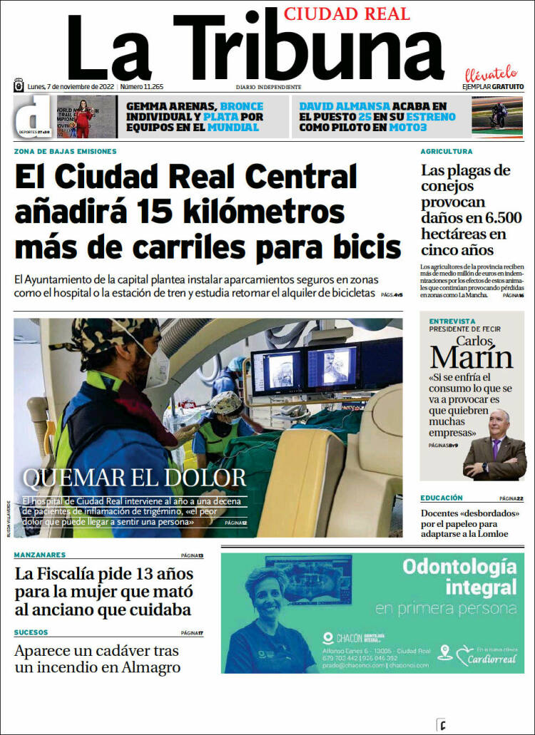 Portada de La Tribuna de Ciudad Real (Espagne)