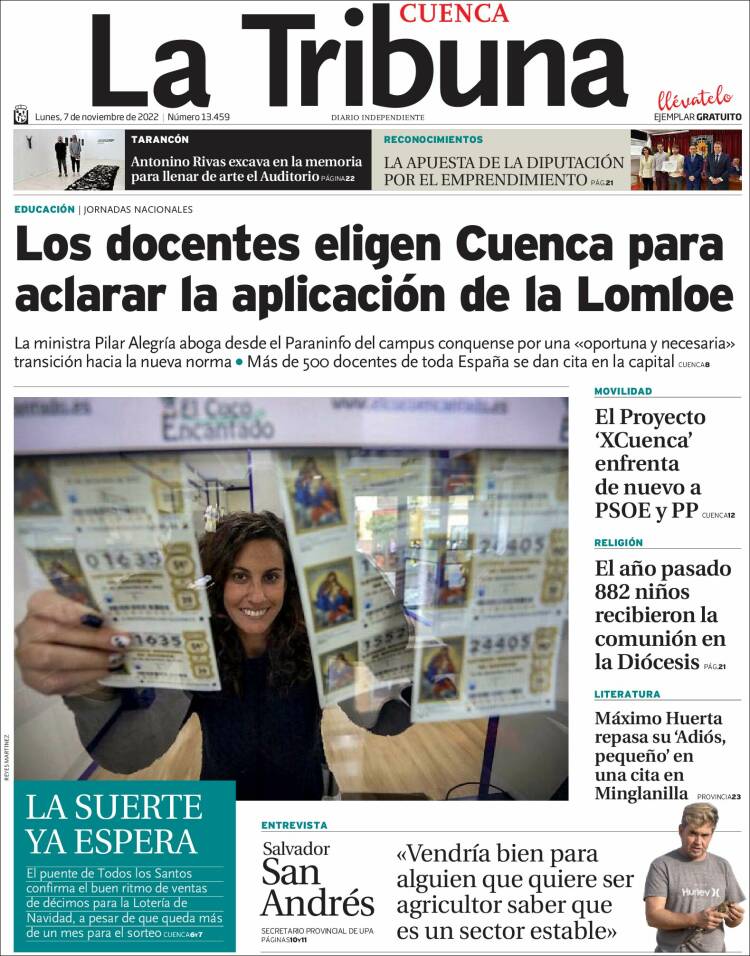 Portada de La Tribuna de Cuenca (Espagne)