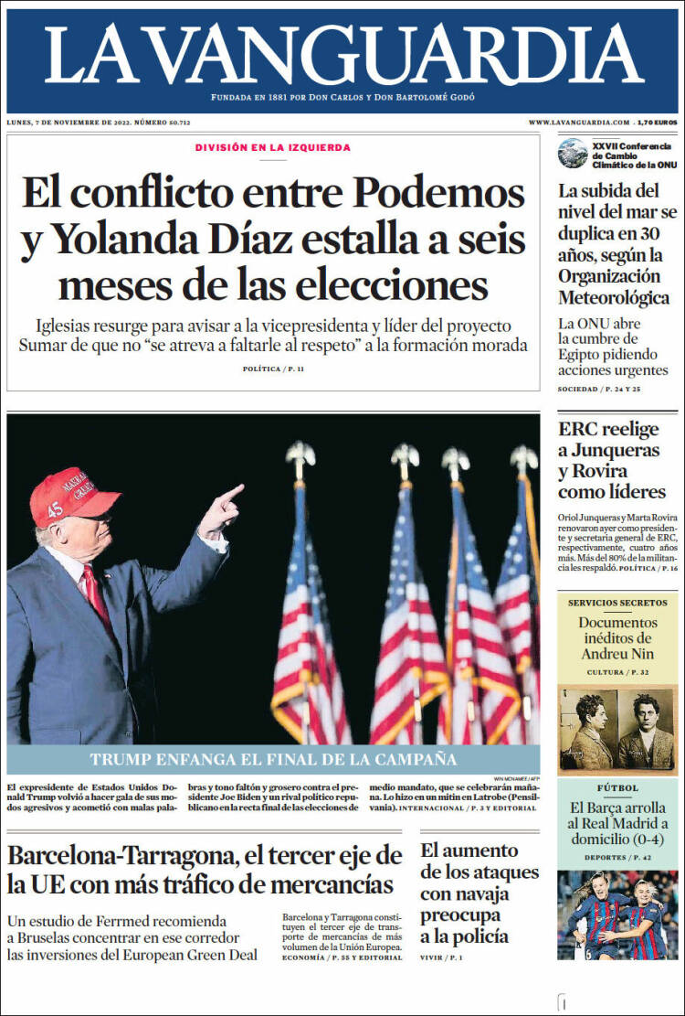 Portada de La Vanguardia (España)