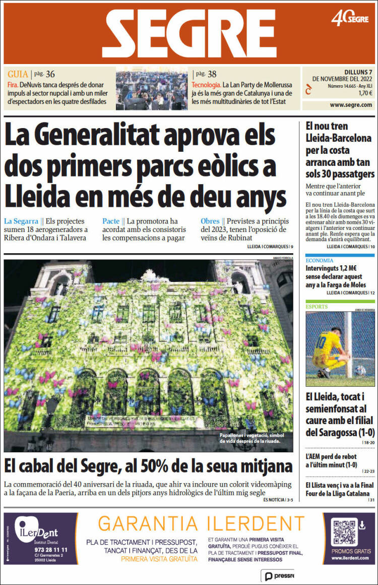 Portada de Segre (Espagne)