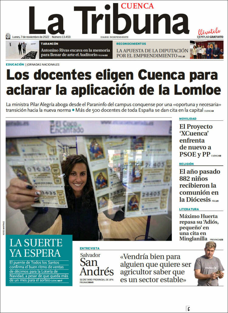 Portada de La Tribuna de Cuenca (Espagne)