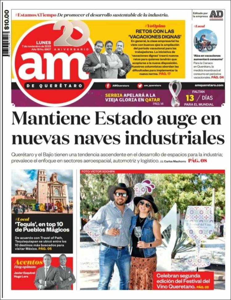 Portada de A.M. Querétaro (México)