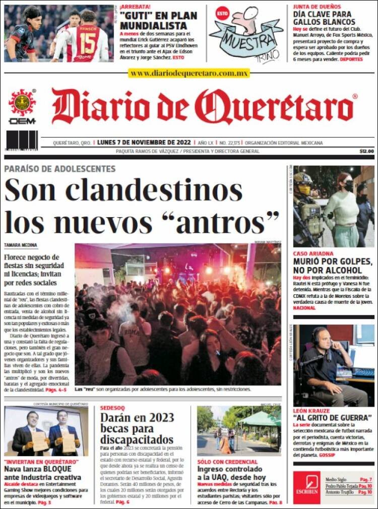 Portada de Diario de Querétaro (Mexico)