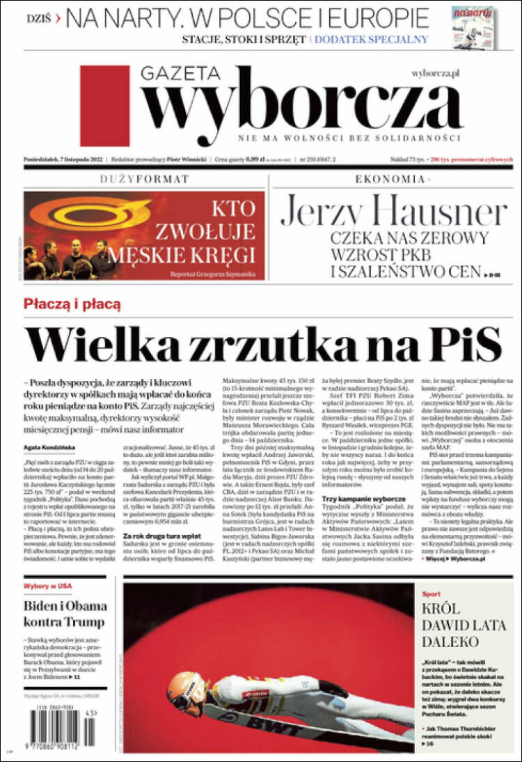 Portada de Gazeta Wyborcza (Polonia)