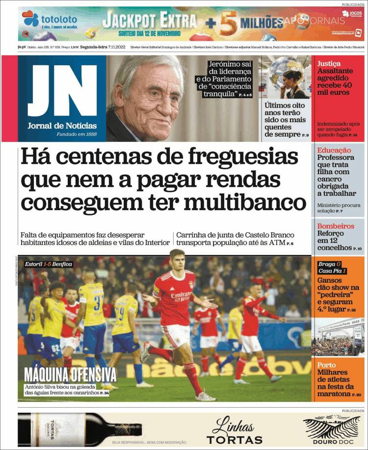Portada de Jornal de Notícias (Portugal)