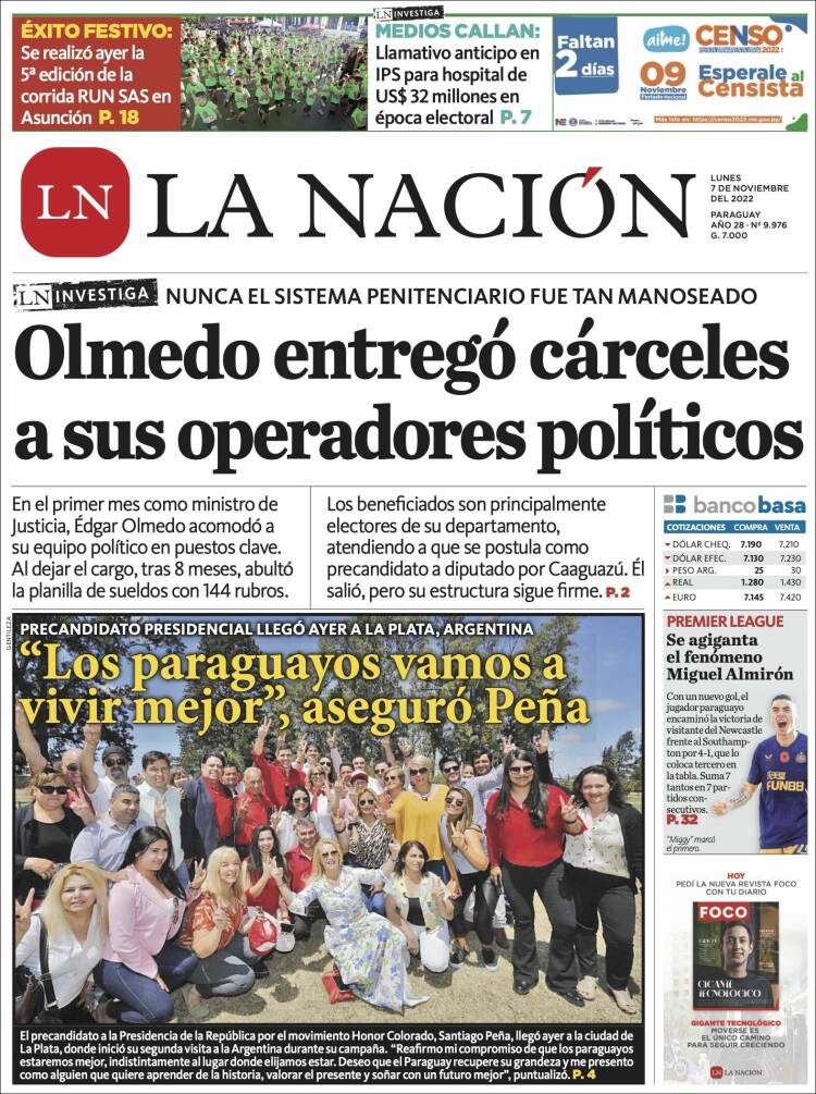 Portada de La Nación (Paraguay)