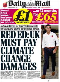 Portada de Daily Mail (Royaume-Uni)