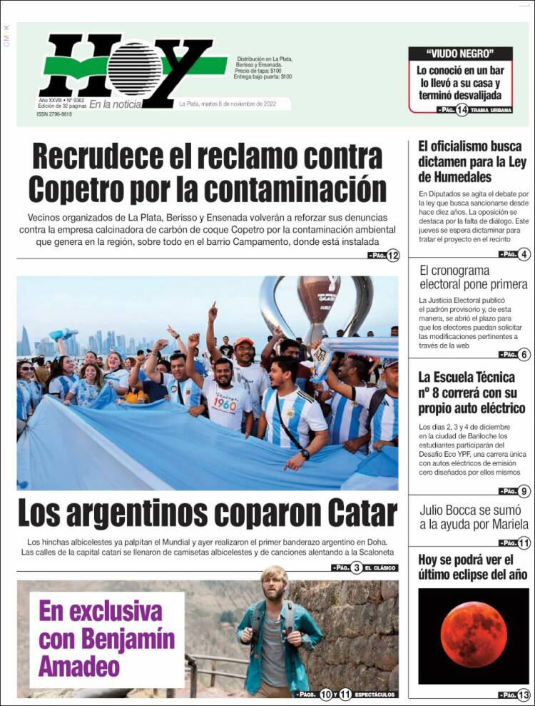 Portada de Diario Hoy (Argentina)