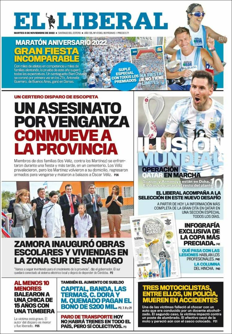 Portada de Diario El Liberal (Argentina)