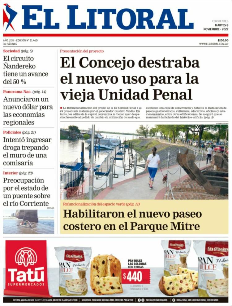 Portada de El Litoral Corrientes (Argentina)