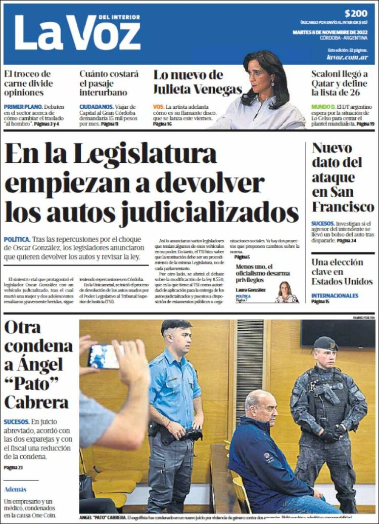 Portada de La Voz del Interior (Argentina)