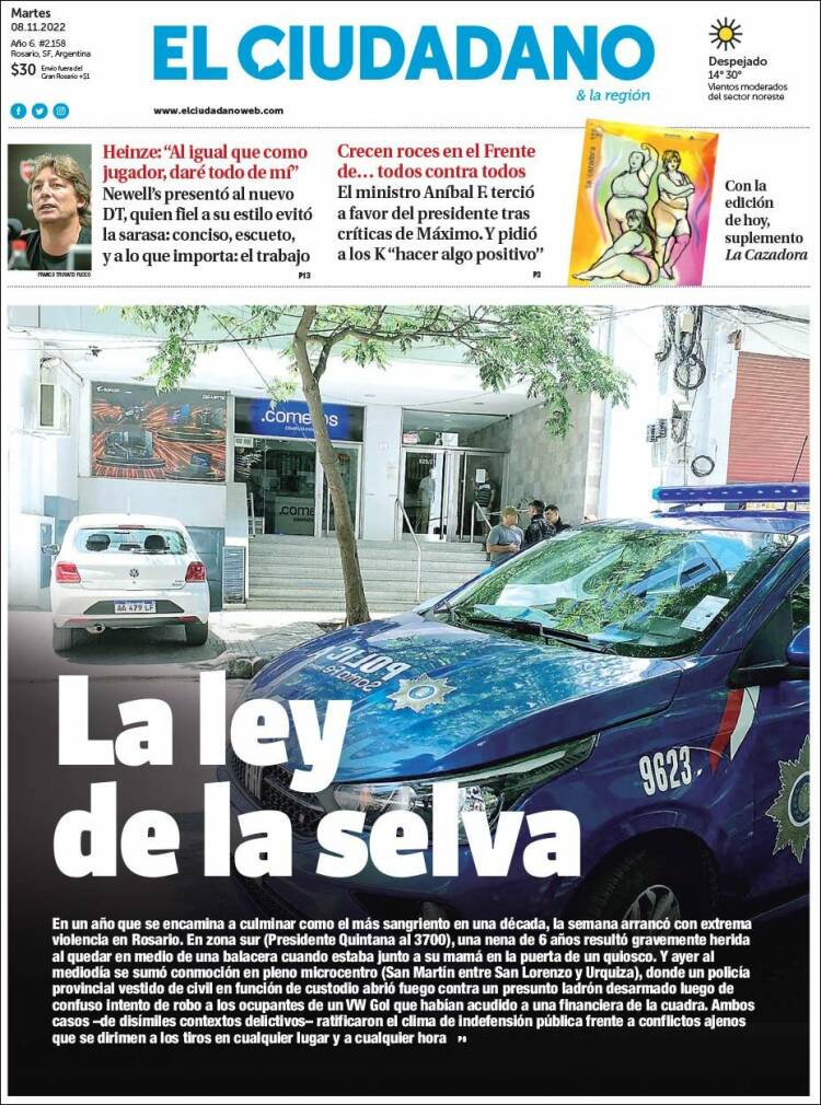 Portada de Diario El Ciudadano (Argentina)