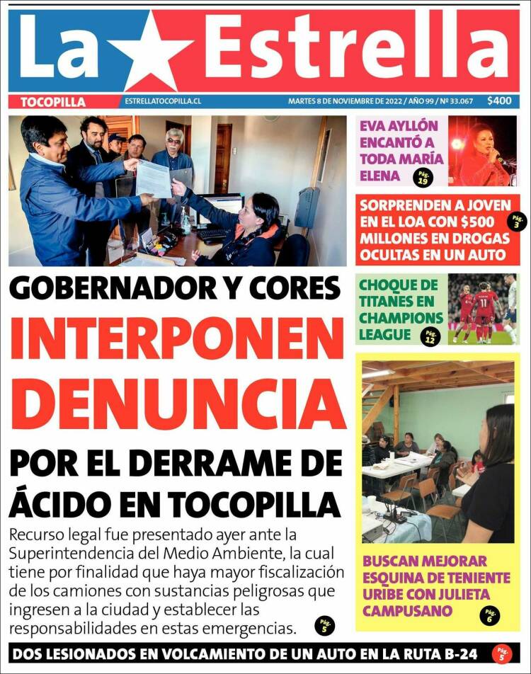 Portada de La Estrella de Tocopilla (Chile)