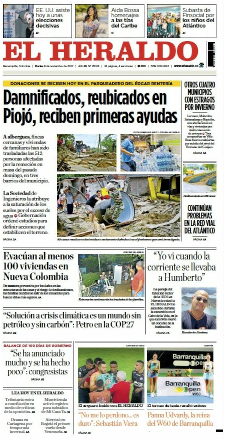 Portada de El Heraldo (Colombia)
