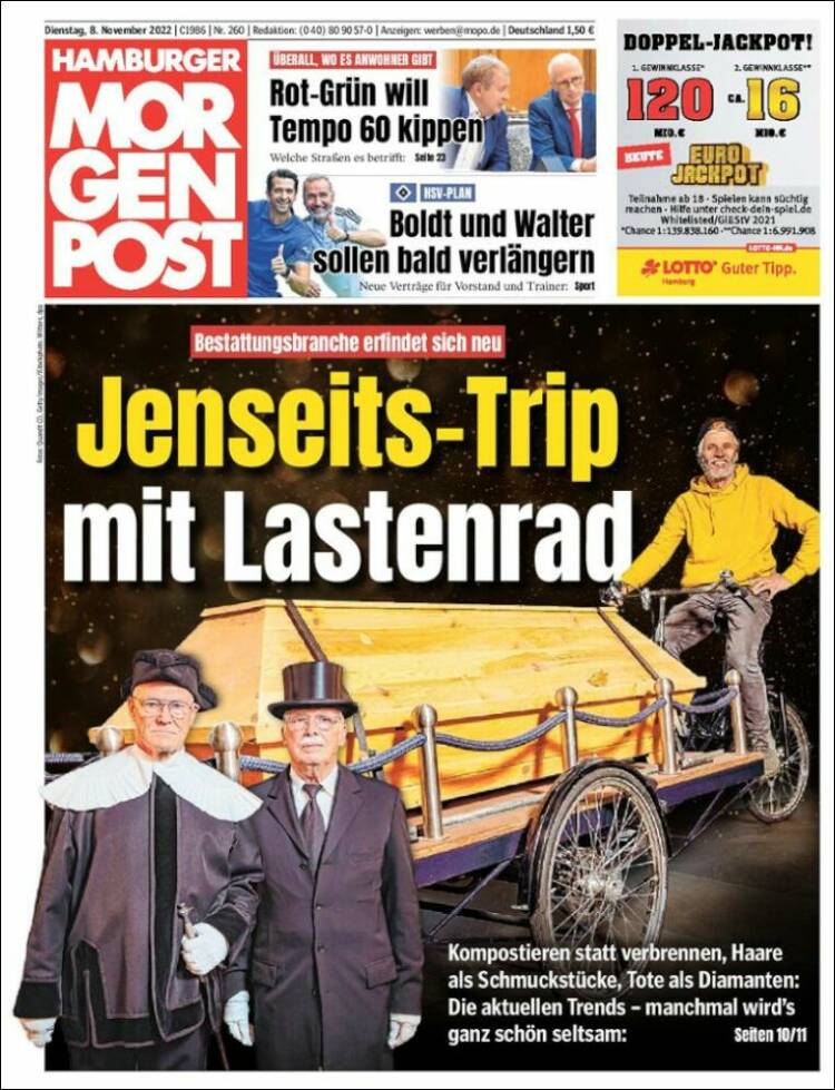 Portada de Hamburger Morgenpost  (Alemania)